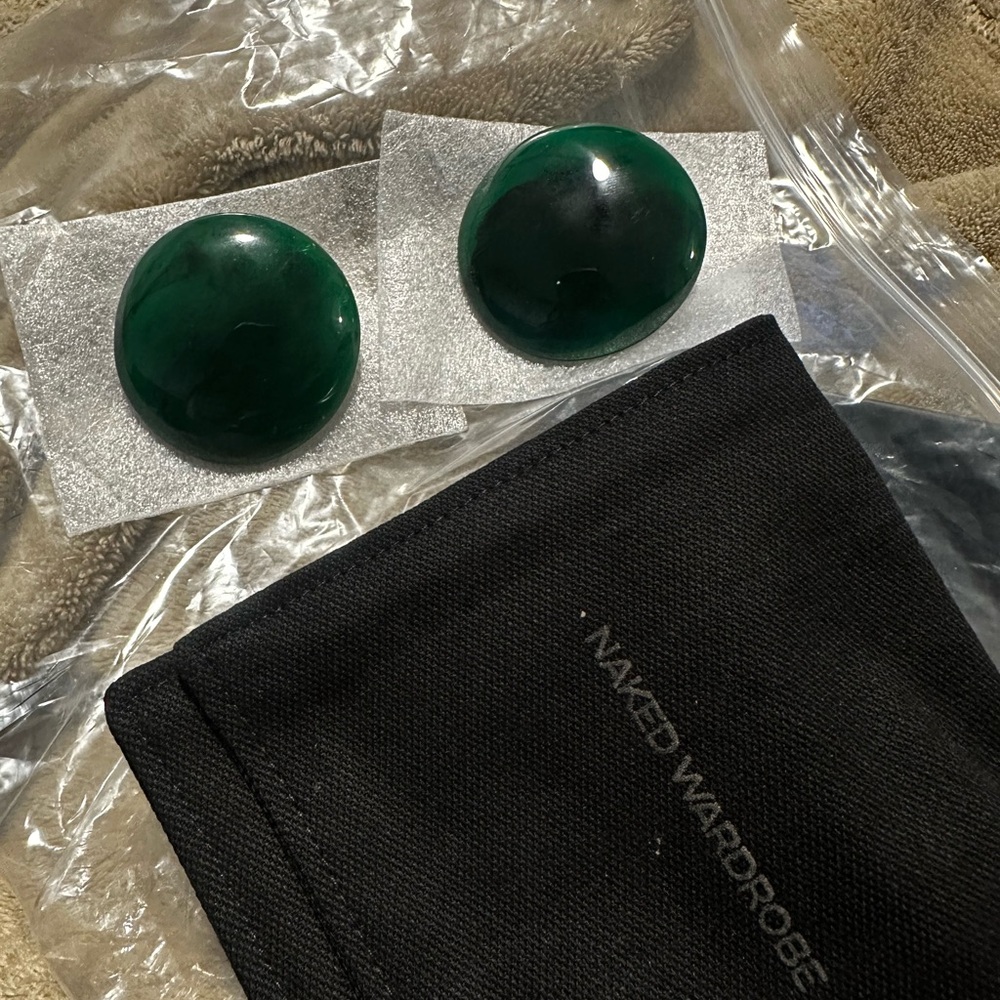 Naked Wardrobe Resin Round Earrings - Picture 3 of 5
